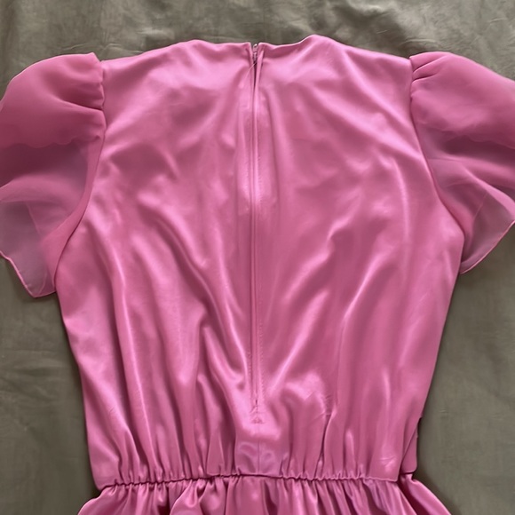 Vintage Pink Satin Dress - Picture 6 of 8
